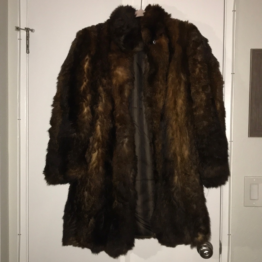 Brown faux fur